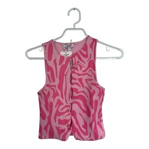 NWT Don’t call me jennyfer Vibrant Pink Zebra Tank Top SIZE XS